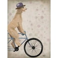 thumbnail image 2 of Fab Funky 19x24 White Modern Wood Framed Museum Art Print Titled - Poodle on Bicycle, Cream, 2 of 4