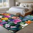 thumbnail image 4 of Rectangle Area Rugs 5 x 8 Ft, Watercolor Spring Floral Non-Slip Residential Carpet, Farmhouse Flowers Colorful Indoor Crawling Mats Runner Rugs for Living Room/Dining Room/Bedroom, 4 of 8
