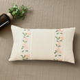 thumbnail image 4 of Btomtd 19.6x11.8 in Floral Embroidered Pillow Cover Rose Pattern Decorative Pillowcase for Sofa Beds Head Cushion Cover Pillow Case, F, 4 of 6