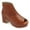 Brown, variant on Women Peep Round Toe Platform Ankle Boots Back Zipper Chunky Block Heels Comfortable Daily Dress Booties Size 10 Brown