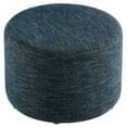 thumbnail image 3 of Callum Large 23" Round Woven Heathered Fabric Upholstered Ottoman, 3 of 8