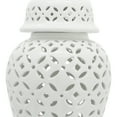 thumbnail image 6 of Sagebrook Home 24" Cut-out Daisies Temple Jar, White, 6 of 8