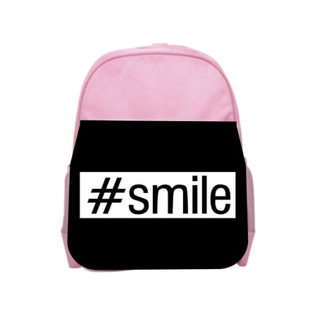 - #smile - Girls Pink Preschool Toddler Children's Backpack & Lunch Box Set