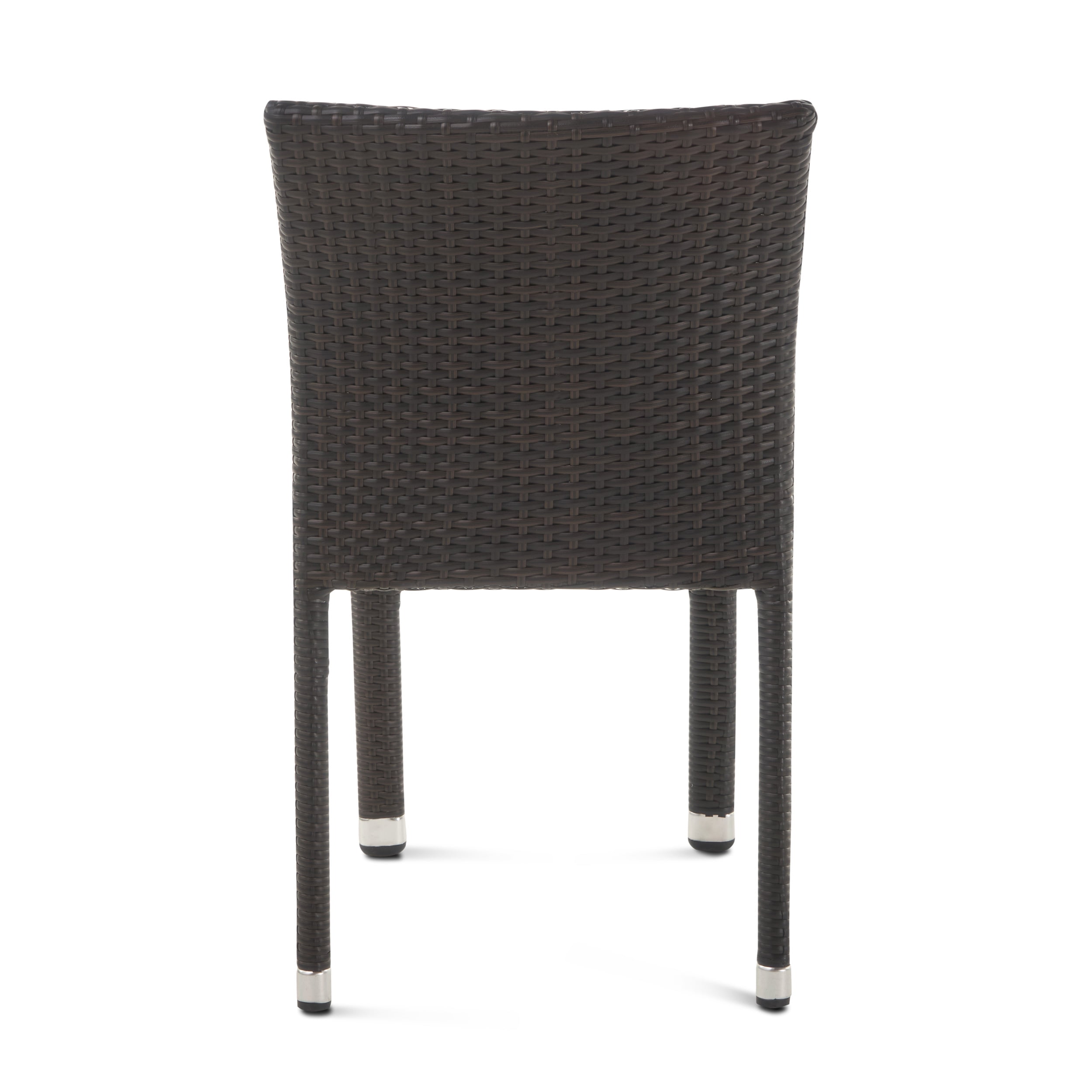 Vera Outdoor Wicker Armless Stack Chairs with an Aluminum Frame, Set of 2, Multibrown