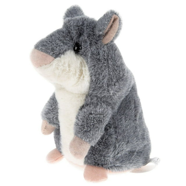 Jouets Interactifs en Peluche Mimétiques Hamster Parlant Répète Ce Que Vous Dites Animal Électronique (Gris)