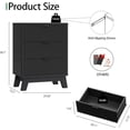 thumbnail image 2 of FANRAL Set of 2 Fluted 3 Drawer Nightstands,Modern Bedside Tables with Anti-Tip Safety Design,Wood End Tables for Bedroom Living Room,Black Night Stand, 2 of 7
