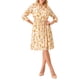 thumbnail image 2 of INSPIRE CHIC Vestido Camisero Floral Elegante para Mujeres con Cuello en V, Manga 3/4, Con Cinta Frontal, Vestido Fluido de Chifón L Beige, 2 of 5