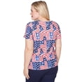 thumbnail image 2 of Alfred Dunner Womens Petite American Flag Patchwork Tee, 2 of 4