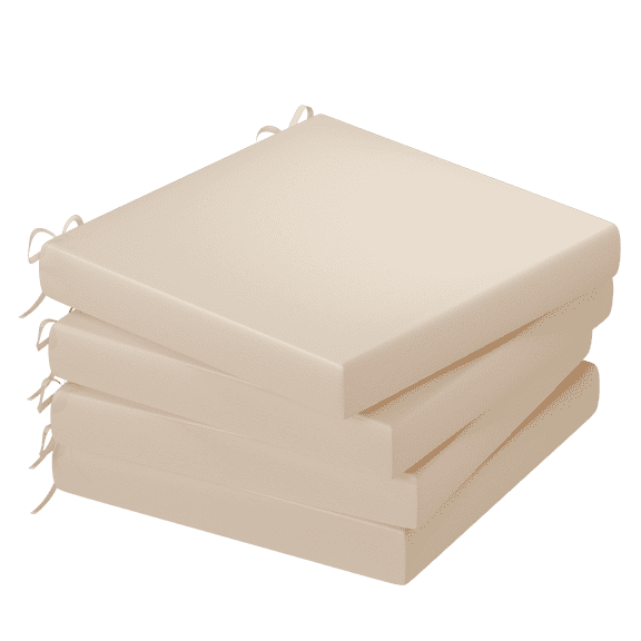 AECOJOY 19 x 19 x 3 Inches Outdoor Seat Pads Seat Cushions Set of 4, Splashproof & Fade Resistant Seat Chair Cushions Square Patio Cushions, Beige