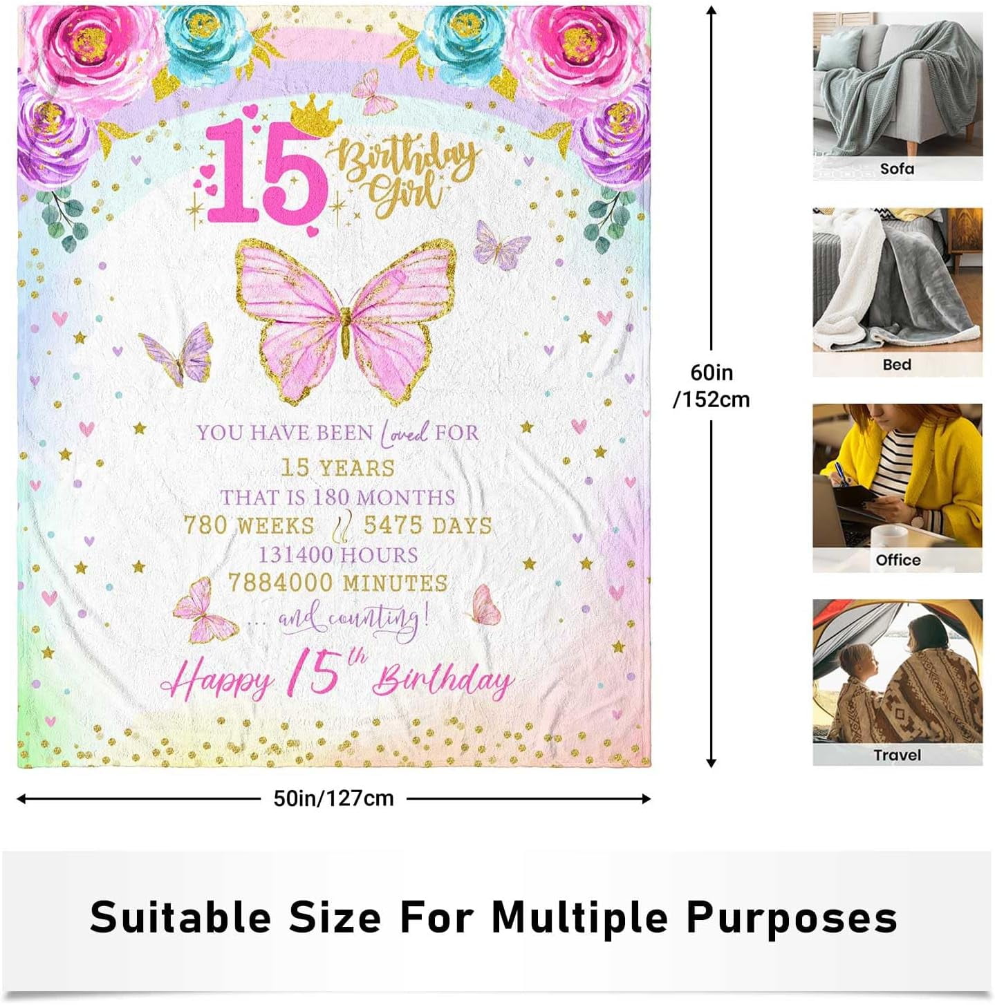 11 Year Old Girl Birthday Gifts, Best Birthday Gifts for 11 Year Old Girls, 11  Year Old Girl Gift Ideas, Cool Presents Stuff for Girls Age 11, 11th  Birthday Decorations Throw Blanket