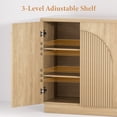 thumbnail image 4 of Brafabhome 110" Wide Fluted Sideboard with 4 Arched Reeded Doors, Modern Credenza Storage Buffet Cabinet with Adjustable & Removable Shelves for Living Room & Dinning Room | Natural(2 Set), 4 of 10