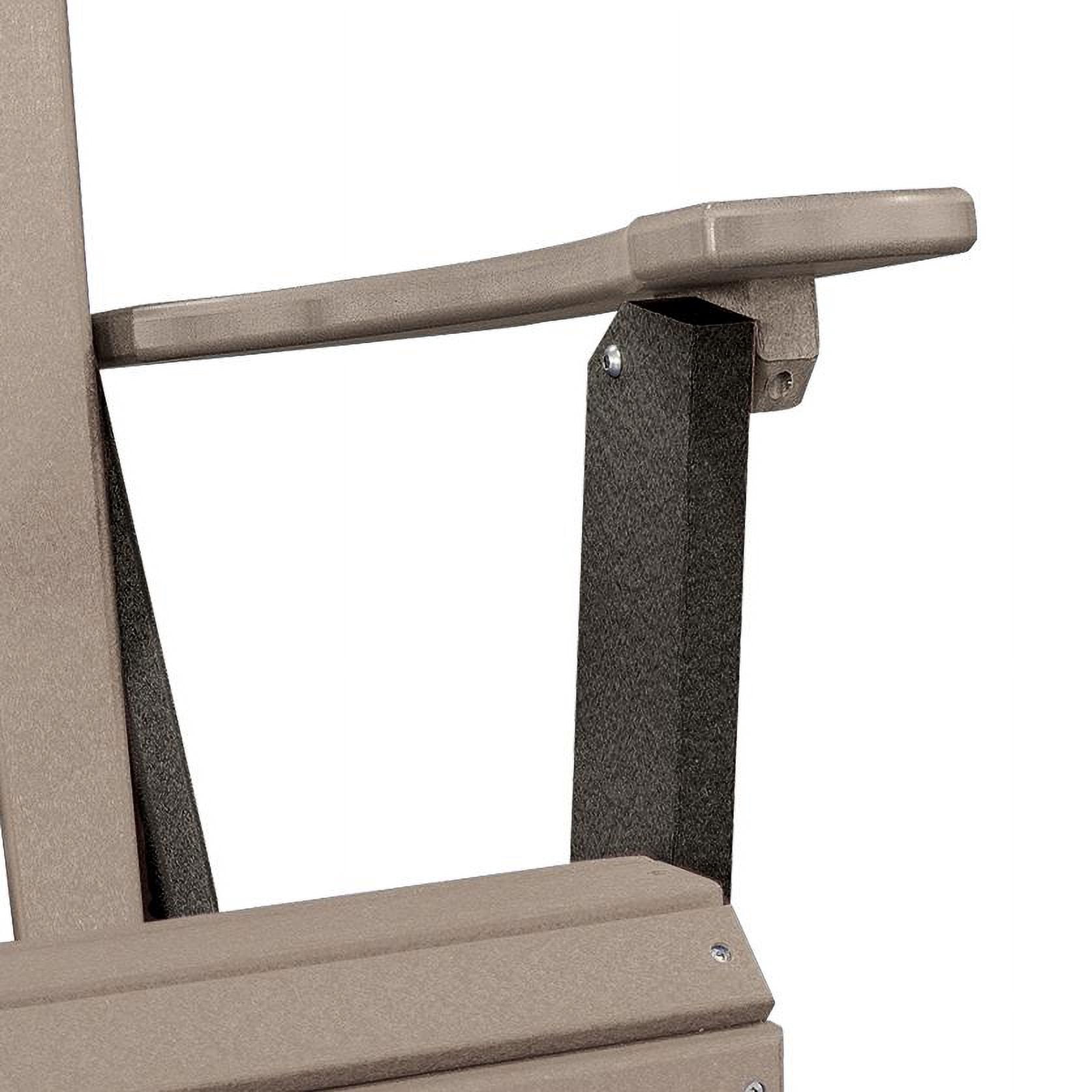 OS Home and Office Model Fan Back Folding Adirondack Chair in Weatherwood with a Black Base