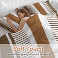 thumbnail image 4 of 3 Piece Modern Brown Duvet Cover Set Twin Size, Microfiber Comforter/Quilt Cover with Corner Ties and 2 Pillowcases, Boho Contemporary Geometric Striped All Season Soft Bedding with Zipper Closure, 4 of 8