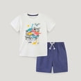 thumbnail image 2 of Oddler Boys Short Sleeve Dinosaur Print T Shirt Tops Shorts Kids 2Pc Set Outfits Clothes, 2 of 7