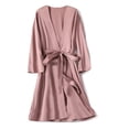 thumbnail image 2 of Bata kimono de satén para dormir para mujer, ropa de lencería íntima femenina, nupcial, de seda, estilo camisón y albornoz, casual y sexy, 2 of 4