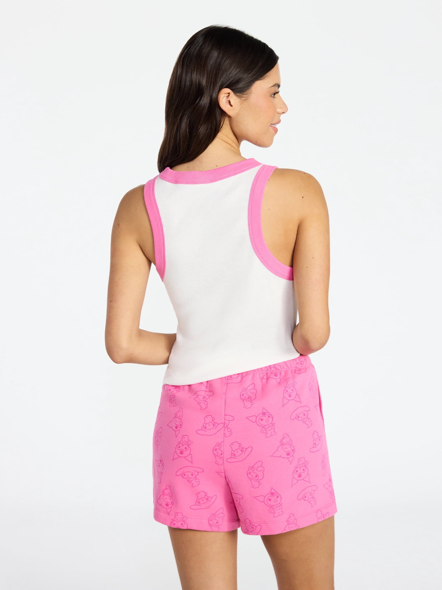 Hello Kitty My Melody and Kuromi Women's Graphic Tank Top and Shorts Set, 2-Piece, Sizes XXS-XXL