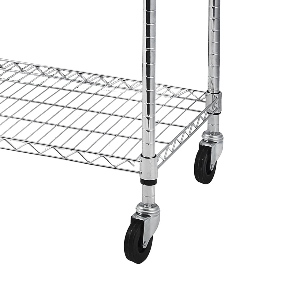 Kepooman 6 Tier Heavy Duty Rolling Metal Storage Rack for Pantry Closet Kitchen Laundry, Silver Kepooman 6 Tier Heavy Duty Rolling Metal Storage Rack for Pantry Closet Kitchen Laundry, Silver