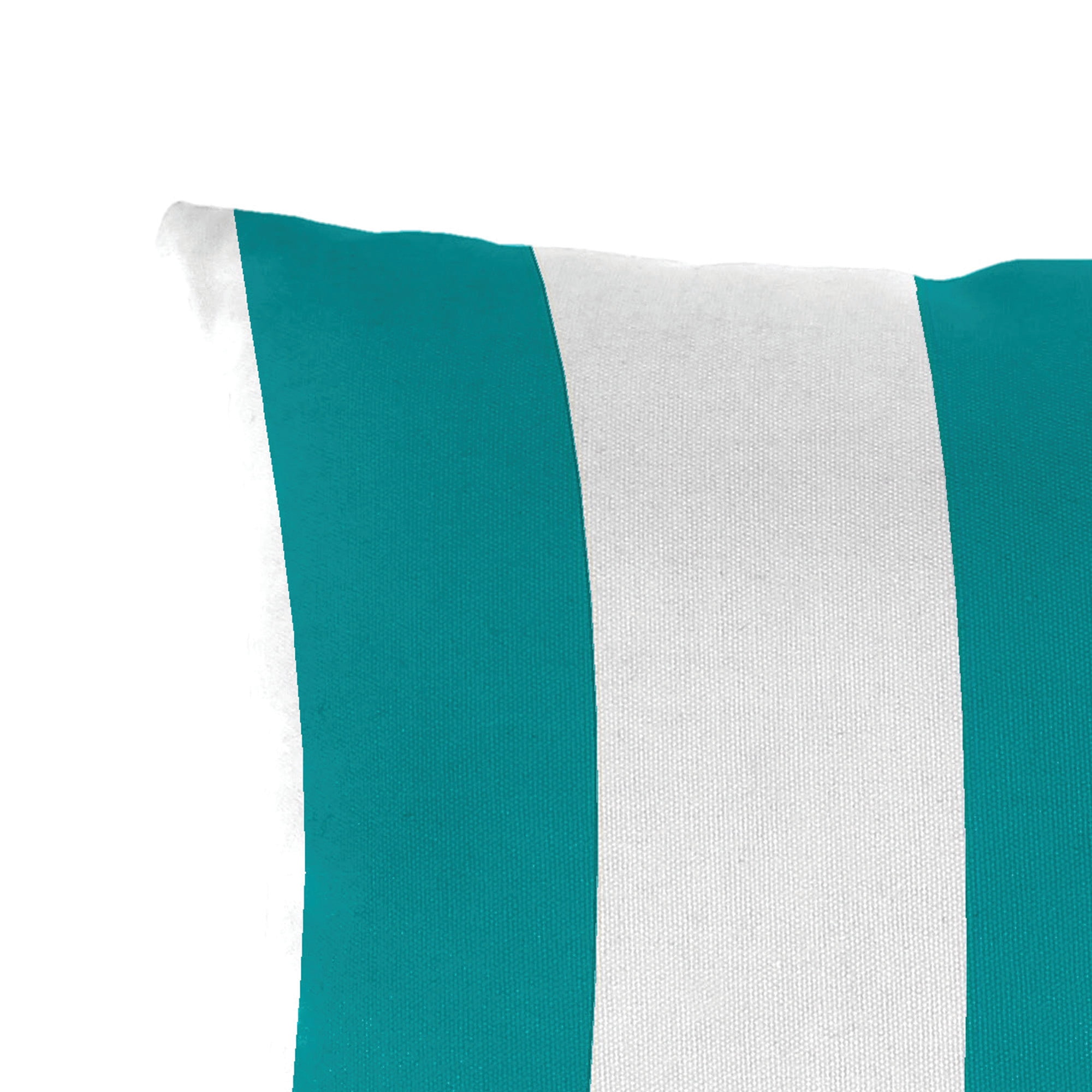 Jordan Manufacturing 14" x 20" Awning Turquoise Stripe Rectangular Outdoor Lumbar Throw Pillow (2 Pack)