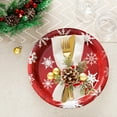 thumbnail image 6 of Beautynvta 10 Pcs Merry Christmas Paper Plates Set, 9'' Red Snowflake Painted Disposable Decorative Tableware for Holiday Supplies Birthday Decorations Kitchen Table Decorations, 6 of 6