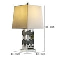 thumbnail image 5 of Table Lamp with Cuboid Shape and Mirrored Trim, Silver - Saltoro Sherpi, 5 of 5