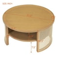 thumbnail image 2 of Harper & Bright Designs Round Rattan Coffee Table, Wood Center Table 2 Tiered Side Table with Storage Base for Living Room, Natural 31.3", 2 of 19