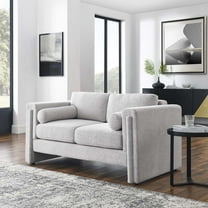 Modway Visible Fabric Loveseat in Light Gray