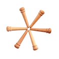thumbnail image 2 of TISHITA 6x Maplewood Bridge End Pins Cones for Acoustic Guitars / String Pegs / Plain, 2 of 8