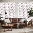 thumbnail image 2 of Ambesonne East Window Curtains, Bullfinch Birds Sakura, Each 28" W x 63" L, Pink Black Grey, 2 of 5