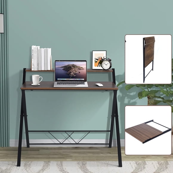 Carpeta Mesa Multifuncional para Computadora Mesa Portátil con Estante, Marrón FurnitureR MEGAN TABLE 246T W A