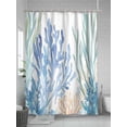 thumbnail image 5 of Fsddascl Ocean Botanical Shower Curtain Set - 48" x 72" Washable Bathtub Curtain with 12 Hooks, Summer Coastal Sea Blue Green Coral Waterproof Fabric Stall Shower Curtains for Bathroom/Bathtub, 5 of 6