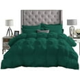 thumbnail image 3 of D.N.G. BEDDINGS Luxurious 3 Piece Pom Pom Pinch Pleated Comforter Set, 800 Thread Count, 100% Egyptian Cotton, White Vintage Pom-Pom Fringe (Twin/Twin XL Size Solid Teal Green Color), 3 of 5