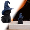 thumbnail image 4 of SeekLGT Halloween Black Cat Resin Figurine, Cute Halloween Decorations Desktop Sculpture for Table, Shelf, Mantel, Office, Cake or Dessert Decor, Halloween Home Decor, 4 pc, 4 of 4