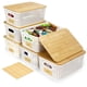 thumbnail image 1 of 6 Caja de Almacenamiento de Plástico, Cajas Organizadoras con Tapa, Con Etiqueta 15pcs, Pequeños Contenedores Apilables, para Organizar Estantes Cajones Escritorio Armario Oficina Cocina, 1 of 8