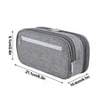 thumbnail image 2 of JeashCHAT Large Pencil Case Big Capacity Pencil Pouch with 3 Zipper Compartments, Stationery Pen Bag for Office College, Gray, 2 of 5