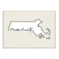 thumbnail image 1 of Stupell Industries Massachusetts Home State Map Neutral Print Design Wall Plaque Art by Daphne Polselli, 1 of 2