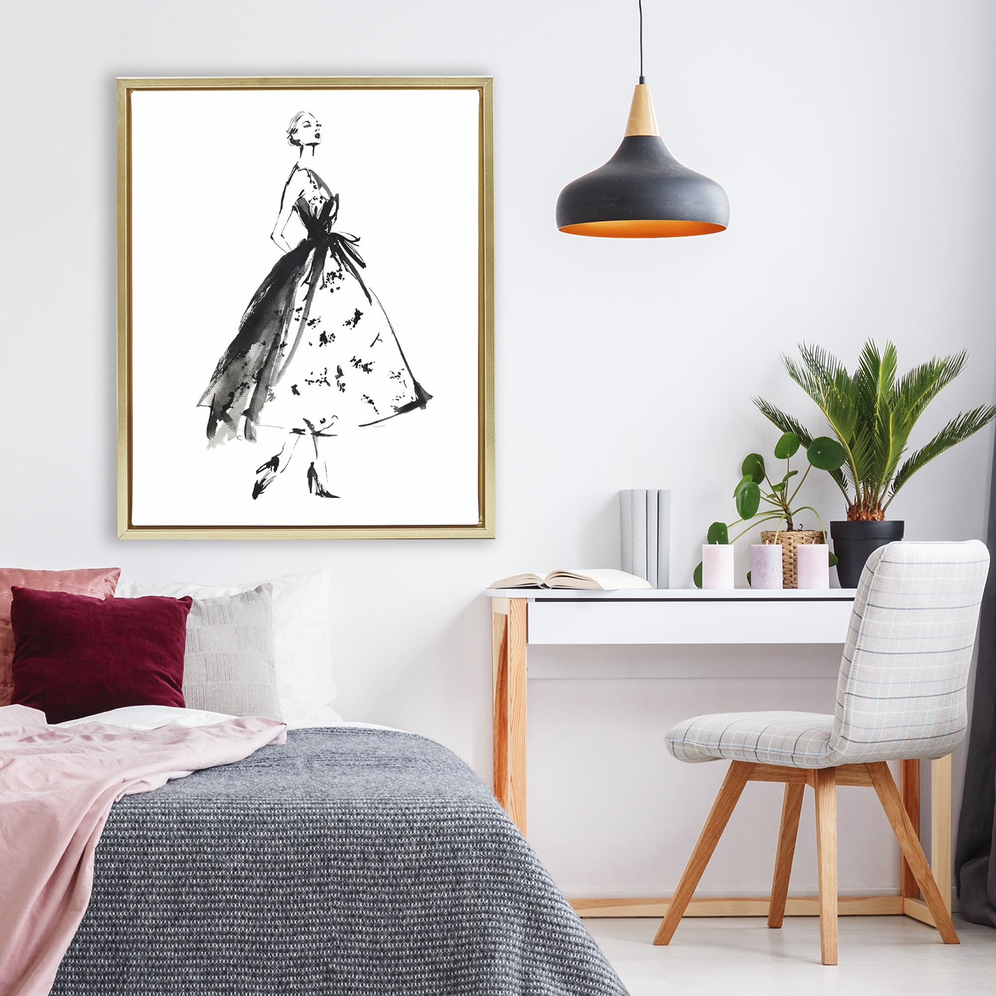 Stupell Industries Ethereal Couture Contour Gold Framed Floater Canvas Wall Art, design by Svetlana Aleynikova