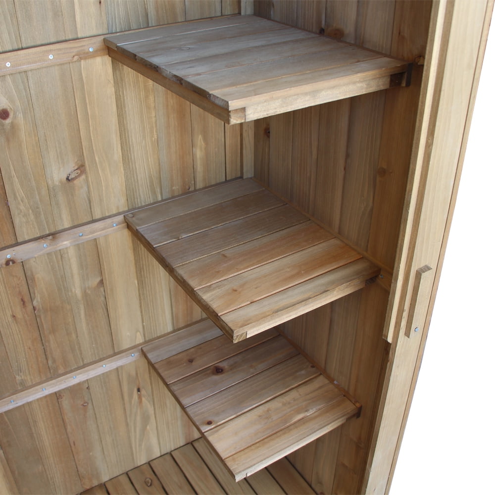 UBesGoo Fir wood with Single Door Wooden Live Garden Shed Wooden Lockers Wood