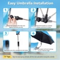 thumbnail image 6 of ELEKA Folding Beach Chairs for Adults， Extra Wide 21" Low Seat Camping Chairs with Removable Adjustable Umbrella, 6 of 9