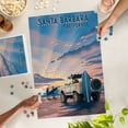 thumbnail image 3 of Lantern Press 1000 Piece Jigsaw Puzzle, Santa Barbara, California, Beach Lithograph, 3 of 5