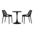 thumbnail image 2 of WestinTrends Playa 3-Piece Outdoor Round Metal Dining Table Set And Stackable Resin Patio Dining Side Chairs, Black, 2 of 14