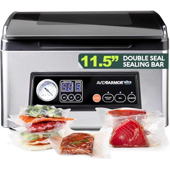Avid Armor Ultra Series USV32 Food Saver Vacuum Machine, Stainless Steel Chamber Vacuum Sealer, Vacuum Sealer Machine for Wet Food