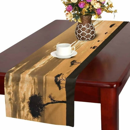

MKHERT Sunset in the Masai Mara Kenya Table Runner Home Decor for Wedding Banquet Decoration 16x72 Inch