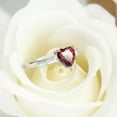 thumbnail image 4 of Love Heart Cut Red Zircon White Gold Filled Band Women's Wedding Ring Size 6-10, 4 of 6