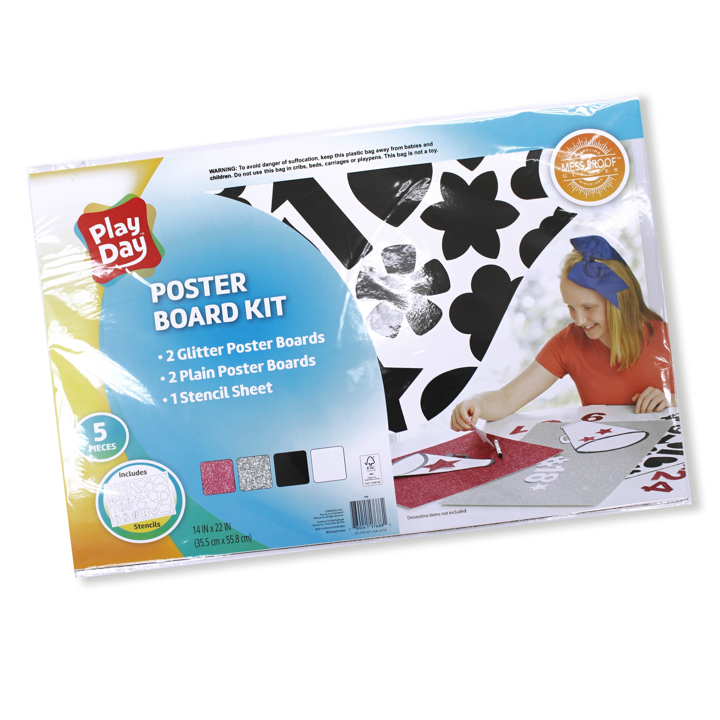 Pen + Gear Poster Board Kit with 4 Poster Boards & Stencils Walmart