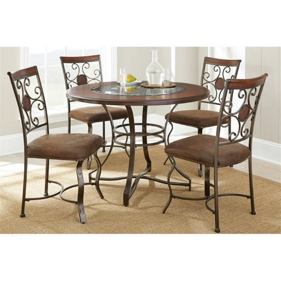 Steve Silver Toledo Round Glass Top Dining Table In Metal - Steve Silver Round Glass Dining Table Steve Silver Toledo Round Glass Top Dining Table In Metal - Steve Silver Round Glass Dining Table