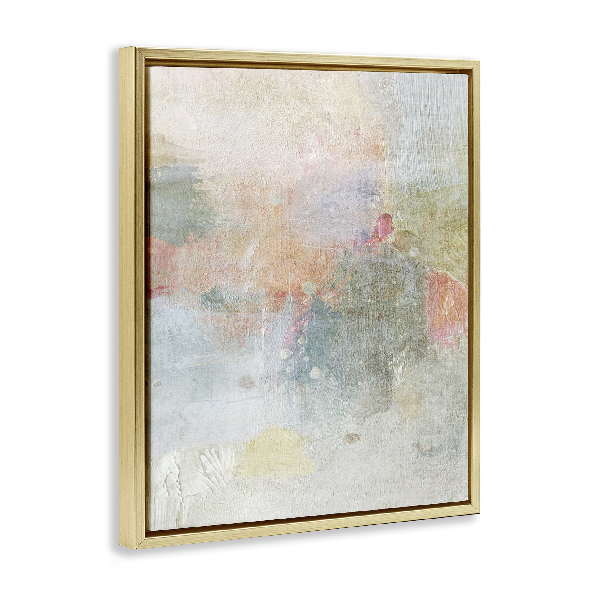 Stupell Industries Subtle Transitioning Abstract Abstract Painting Gold Floater Framed Canvas Art Print Wall Art, 17 x 21