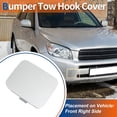 thumbnail image 2 of Cubierta del gancho de remolque del parachoques delantero derecho de Unique Bargains, tapa blanca, compatible con Toyota Rav4 2009-2011 No.532850R906, 2 of 6