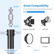 Neewer Aluminum Alloy Adjustable Wall Mount Boom Arm - 130cm/4.3ft, 180° Rotation, Holds Lights, Softboxes, Reflectors (Black)