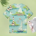 thumbnail image 4 of Coastal Sailboats Lighthouses T Shirts Basic T-Shirt Short Sleeve Ladies Tee Shirt Summer Graphic Clothing, 4 of 7