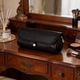 thumbnail image 4 of Leather Makeup Brush Case, Professional Makeup Organizer Roll Bag for Travel, Black, 4 of 7